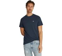 Tommy Jeans Herren T-Shirt Kurzarm Slim Fit Stripe Tee Rundhalsausschnitt, Mehrfarbig (Dark Night Navy / Stripe), S