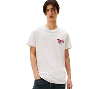 Tommy Jeans Herren T-Shirt Kurzarm Slim Font Play mit Rundhalsausschnitt, Grau (Lt Grey Htr), XL
