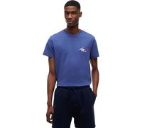 Tommy Jeans Herren T-Shirt Kurzarm Slim Sign Chest mit Logo, Violett (Blue Storm), L