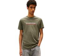 Tommy Jeans Herren T-Shirt Kurzarm Tee Regular Fit, Grün (Pewter Green), L