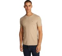 Tommy Jeans Slim Fit T-Shirt mit Label-Stitching in Beige Melange, Größe XS