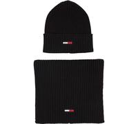 Tommy Jeans Herren TJM Flag Beanie & Schal Geschenkpacks, Schwarz, Einheitsgröße, Schwarz, Einheitsgröße
