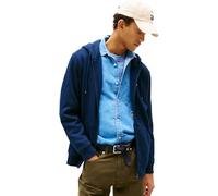 Tommy Jeans Herren Hoodie mit Reißverschluss Flag Zip Thru mit Kapuze, Blau (Dark Night Navy), 3XL