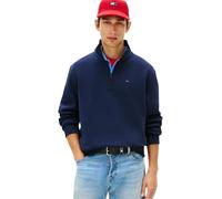 Sweatshirt TOMMY JEANS "TJM REG FLEECE 1/4ZIP MOCK NECK", Herren, Gr. XL, schwarz night navy, Sweatware, Obermaterial: 80% Baumwolle, 20% Polyester, regular fit hüftlang, Rippbündchen, Sweatshirts Swe