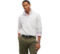 Sweatshirt TOMMY JEANS "TJM REGULAR FLEECE 1/4 ZIP MOCK NECK", Herren, Gr. L, weiß (ice grau heather), Sweatware, Obermaterial: 80% Baumwolle, 20% Polyester, regular fit hüftlang, Rippbündchen, Sweats