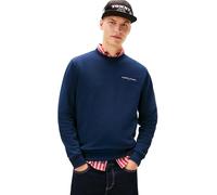 Sweatshirt TOMMY JEANS "TJM REG LINEAR CREW EXT", Herren, Gr. XXL, schwarz night navy, Sweatware, Obermaterial: 80% Baumwolle, 20% Polyester, normal hüftlang, Rundhals, Rippbündchen, Sweatshirts Sweat