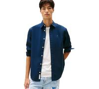 Langarmhemd TOMMY JEANS "TJM POPLIN", Herren, Gr. L, N-Gr, blau (schwarz night navy), Web, Obermaterial: 100% Baumwolle, regular fit, 1-Knopf-Manschette, Hemden, Regular fit, Kentkragen (42758528-L) s