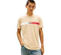 Tommy Jeans Herren TJM Reg Signature Stripe T EXT Dm0dm22539 S/S T-Shirt, BEIGE (Gentle Gold), XXL