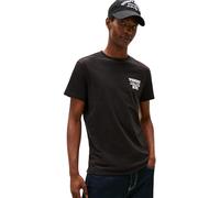 T-Shirt TOMMY JEANS "TJM ENTRY BILLS", Damen, Gr. L, schwarz, Single Jersey, Obermaterial: 100% Baumwolle, schmal normal, Rundhals, Shirts T-Shirt, slim fit, Jersey, Rundhals (94430327-L) schwarz