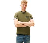 T-Shirt TOMMY JEANS "TJM ENTRY BILLS", Damen, Gr. M, dunkelgrünery, Single Jersey, Obermaterial: 100% Baumwolle, schmal normal, Rundhals, Shirts T-Shirt, slim fit, Jersey, Rundhals (11448549-M) dunkel