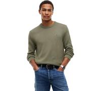 Rundhalspullover TOMMY JEANS, Herren, Gr. L, grün (rocky mountain), Sweatware, Obermaterial: 100% Baumwolle, slim fit normal, Rundhals, eingesetzt Rippstrickbündchen, Pullover Rundhalspullover, Slim f