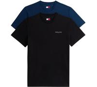 Tommy Jeans Herren TJM Slim Linear SS Tee 2PCK EXT DM0DM22316 S/S T-Shirt, Mehrfarbig (Black/Dark Night Navy), S, Mehrfarbig (Schwarz/Dunkelmarineblau), S