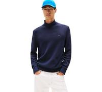 Rollkragenpullover TOMMY JEANS "TJM SLIM FIT ROLL NECK", Herren, Gr. M, schwarz night navy, Sweatware, Obermaterial: 100% Baumwolle, slim fit, Rippbündchen, Pullover, mit Mock Neck, Strickpullover 100