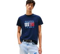 Tommy Jeans Herren TJM Slim RWB Flag Tee EXT Dm0dm21977 S/S T-Shirt, Blue (Dark Night Navy), XXL EU