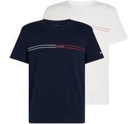Tommy Jeans Herren TJM SLM Entry Grphc EXT 2 Pck Dm0dm21902 S/S T-Shirt, Multi (Dark Night Navy/Ecru), XXL EU