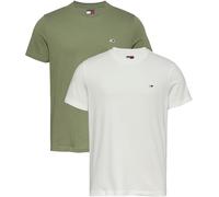 Tommy Jeans Herren TJM Xslim 2pack Jersey Tee EXT Dm0dm20687, Multi (Ecru/Aruba Green), XXL_Plus