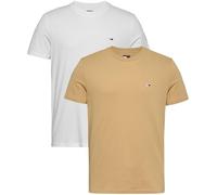 Tommy Jeans Slim Fit T-Shirt mit Logo-Stitching im 2er-Pack in Weiss, Größe XXL