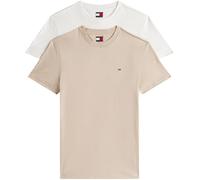 Tommy Hilfiger Rundhalsshirt TJM XSLIM 2PACK Jersey Tee - 2er-Pack, 100% Baumwolle, Damen XXL, ecru/gulf sand