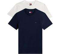 Rundhalsshirt TOMMY JEANS "TJM XSLIM 2PACK JERSEY TEE EXT", Herren, Gr. 3XL, ecru, schwarz night navy, Single Jersey, Obermaterial: 100% Baumwolle, slim fit normal, Rundhals, eingesetzt abgesteppte Ka