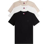T-Shirt TOMMY JEANS "TJM EXTRA SLIM 3 PACK", Herren, Gr. XL, schwarz, gulf sand, ecru, Single Jersey, Obermaterial: 100% Baumwolle, slim fit normal, Rundhals, eingesetzt abgesteppte Kante, Shirts T-Sh