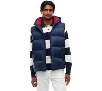 Tommy Jeans Herren Weste Essential Down Vest mit Kapuze, Blau (Dark Night Navy), XXL