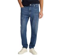 Gerade Jeans TOMMY JEANS "Isaac Relaxed Tapered", Herren, Gr. 32, Länge 32, blau (denim schwarz), Denim/Jeans, Obermaterial: 99% Baumwolle, 1% Elasthan, casual, regular fit lang, Jeans, Mit Gürtelschl
