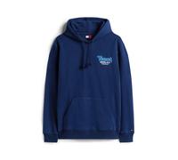 Kapuzensweatshirt TOMMY JEANS "FONT PLAY HOODIE", Herren, Gr. XL, schwarz night navy, Sweatware, Obermaterial: 100% Baumwolle, unifarben, regular fit normal, Rundhals, eingesetzt Bündchen, Sweatshirts