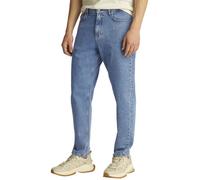 Gerade Jeans TOMMY JEANS "Isaac Relaxed Tapered", Herren, Gr. 32, Länge 32, blau (denim mid light blau), Denim/Jeans, Obermaterial: 99% Baumwolle, 1% Elasthan, regular fit lang, Jeans, Relaxed-Fit-Jea