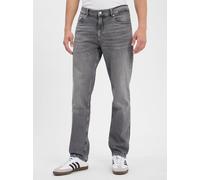 Slim-fit-Jeans TOMMY JEANS "RYAN SLIM STRAIGHT", Herren, Gr. 33, Länge 32, grau (grau denim), Denim/Jeans, Obermaterial: 99% Baumwolle, 1% Elasthan, casual, regular fit lang, Jeans, mit Logoprägung (4