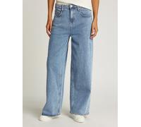 Loose-fit-Jeans TOMMY JEANS "CHARLIE MR LOOSE WD", Damen, Gr. 29, Länge 32, denim medium, Denim/Jeans, Obermaterial: 99% Baumwolle, 1% Elasthan, unifarben, loose fit lang, Jeans, mit Logostickerei, Mi