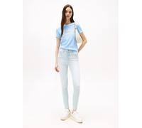 Skinny-fit-Jeans TOMMY JEANS "Nora Mid Rise Skinny Fit", Damen, Gr. 27, Länge 32, denim ultra light, Denim/Jeans, Obermaterial: 94% Baumwolle, 4% Elastomultiester, 2% Elasthan, unifarben, skinny fit,