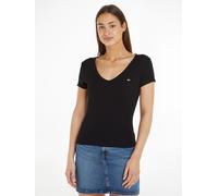 Tommy Jeans Slim Essential Rib Kurzarm-t-shirt M Black