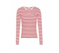 Tommy Jeans Slim Fit Longsleeve mit Logo-Stitching in Rot, Größe M