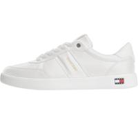 Sneaker TOMMY JEANS "LIGHTWEIGHT FLAG LEATHER COURT", Herren, Gr. 45, ecru, Leder, Lederimitat, Schuhe Sneaker, Freizeitschuh, Halbschuh, Schnürer mit Logoflagge im Plateau (61778823-45) ecru