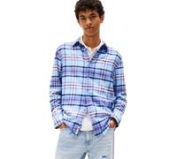 Tommy Jeans Leichtes Herren-Hemd aus Baumwollflanell, kariert, Helles Puderblau/Big Check, XL