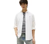 Tommy Jeans Herren Hemd aus Bio-Baumwolle und Leinen Regular Fit, ecru, Gr. M