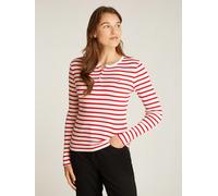 Tommy Jeans Slim Fit Longsleeve mit Logo-Stitching in Rot, Größe M