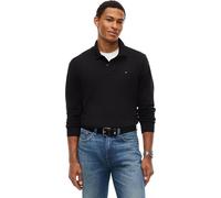 Langarm-Poloshirt TOMMY JEANS "REGULAR POLO", Herren, Gr. XL, schwarz, Jersey, Obermaterial: 100% Baumwolle, unifarben, regular fit normal, Rundhals, eingesetzt Rippstrickbündchen, Shirts, Regular fit
