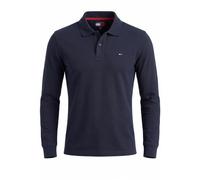 Langarm-Poloshirt TOMMY JEANS "REGULAR POLO", Herren, Gr. L, dunkelblau, Jersey, Obermaterial: 100% Baumwolle, unifarben, regular fit normal, Rundhals, eingesetzt Rippstrickbündchen, Shirts, Regular f