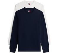 Longsleeve TOMMY JEANS "TJM SLIM 2PACK L/S EXT", Herren, Gr. 4XL, ecru, schwarz night navy, Single Jersey, Obermaterial: 100% Baumwolle, Rundhals, Bündchen, Shirts Longsleeve (52440560-4XL)