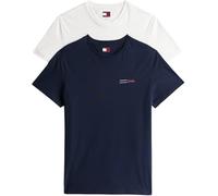 Tommy Jeans Men's TJM XSLIM 2PACK Jersey Tee EXT DM0DM20687 S/S T-Shirt, Multi (Ecru/Dark Night Navy), XXL, Mehrfarbig (Ecru/Dark Night Navy), XXL