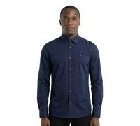 Tommy Jeans Herren Langarmhemd Original Stretch Slim Fit Blau (Black Iris) XXL