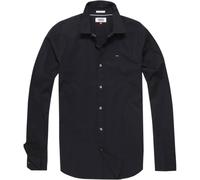 Tommy Jeans Herren Tjm Original Stretch Shirt Dm0dm04405 Langarmhemden Gewebte Oberteile, Schwarz (Tommy Black), S EU