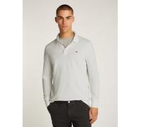 Tommy Jeans Herren Poloshirt Langarm Slim Placket aus Baumwolle, Weiß (Ecru), XL