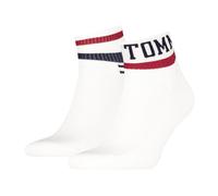 Kurzsocken TOMMY HILFIGER "TH UNI TJ QUARTER 2P SPORT", Herren, Gr. 43-46, weiß, Obermaterial: 69% Baumwolle, 29% Polyamid, 2% Elasthan, Socken (22528308-43) weiß