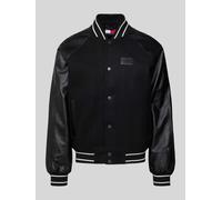 Tommy Jeans Regular Fit College-Jacke mit Woll-Anteil in Black, Größe L