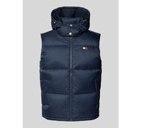 Steppweste TOMMY JEANS "ALASKA DOWN VEST", Herren, Gr. XL, blau (schwarz night navy), Web, Obermaterial: 100% Polyester, unifarben, casual, regular fit normal, Rundhals, Westen, Regular fit mit abnehm