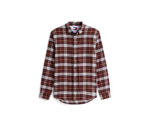 Tommy Jeans - Regular Fit kariertes Flanellhemd braun - Gr. - S