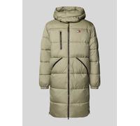 Tommy Jeans Regular Fit Steppmantel mit Label Stitching Modell 'VAIL' in Oliv, Größe L