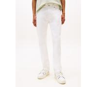 Slim-fit-Jeans TOMMY JEANS "Ryan Regular Slim Straight", Damen, Gr. 33, Länge 34, weiß (denim weiß), Denim/Jeans, Obermaterial: 99% Baumwolle, 1% Elasthan, regular fit lang, Jeans Slim-fit-Jeans, Slim